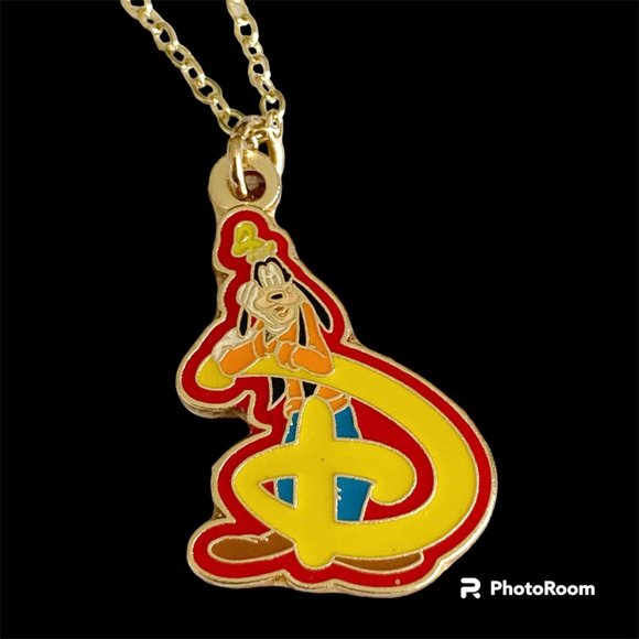 Vintage Disney Goofy Necklace 18" Fab 5 Dog Disneyana Signed Charm Gold Plated - Picture 2 of 11